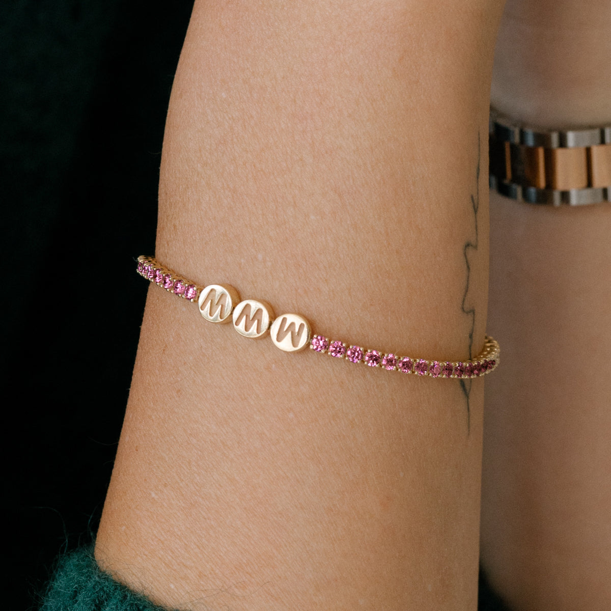 Custom Pink Sapphire TNT Bracelet - View 1