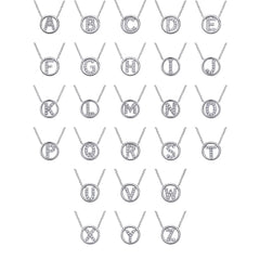 Collier pendentif initiale cercle ouvert serti de diamants en or 14 carats thumbnail 5