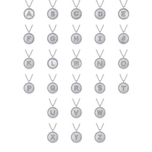 Collier pendentif initiale ronde serti de diamants - View 4