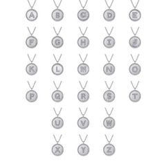 Collier pendentif initiale ronde serti de diamants thumbnail 4