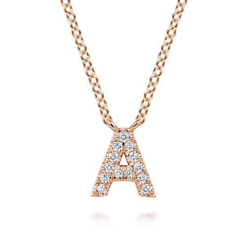 Collier pendentif initiale en diamant 14 carats - View 3