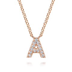 Collier pendentif initiale en diamant 14 carats thumbnail 3