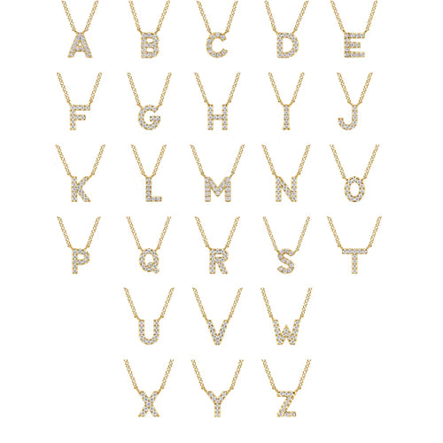 Collier pendentif initiale en diamant 14 carats - View 6