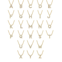 Collier pendentif initiale en diamant 14 carats thumbnail 6