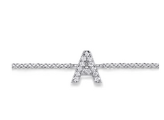 Bracelet chaîne 14K avec initiale en diamant thumbnail 4