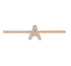 Bracelet chaîne 14K avec initiale en diamant thumbnail 5