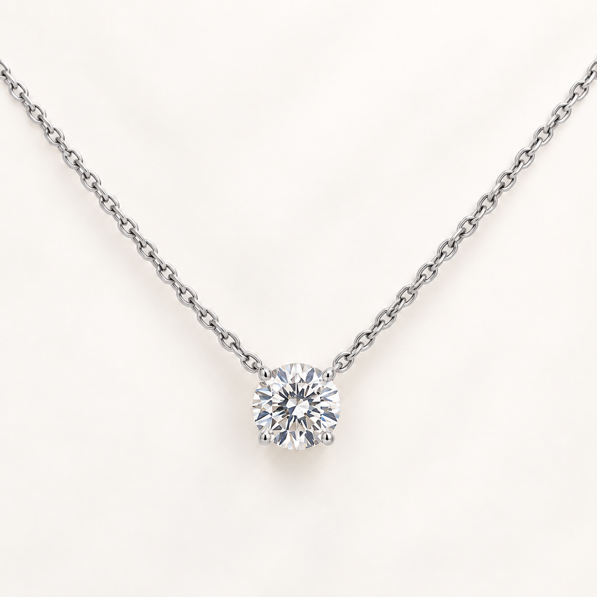 Diamond Solitaire Necklace - View 4