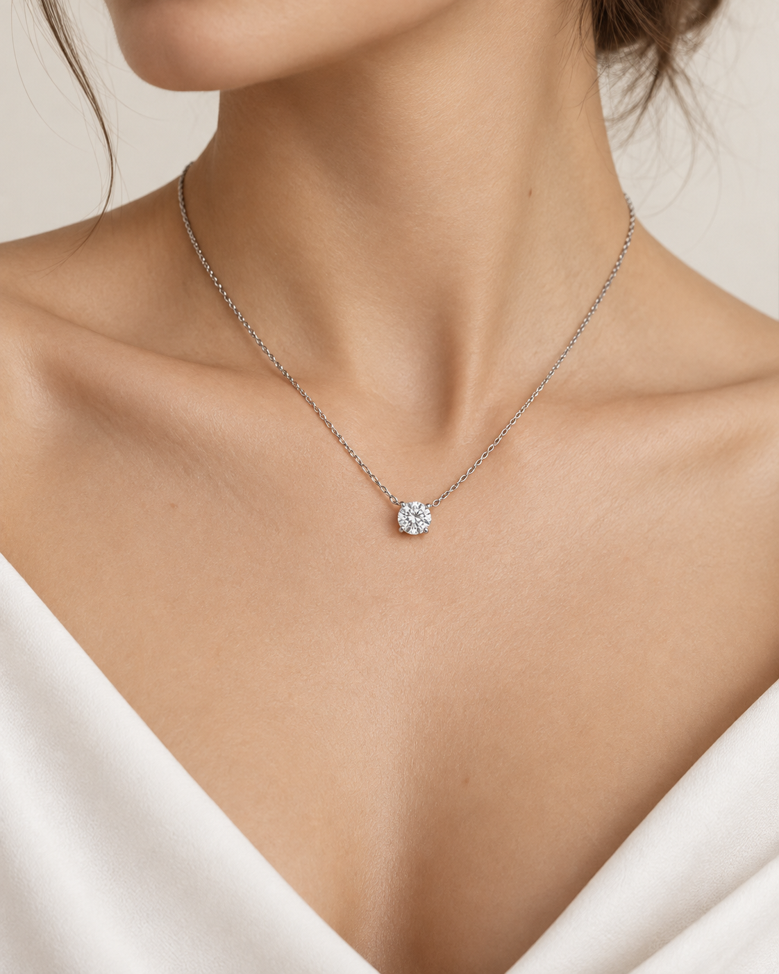 Diamond Solitaire Necklace - View 5