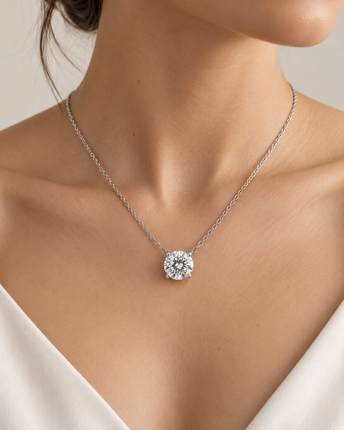 Diamond Solitaire Necklace - View 3