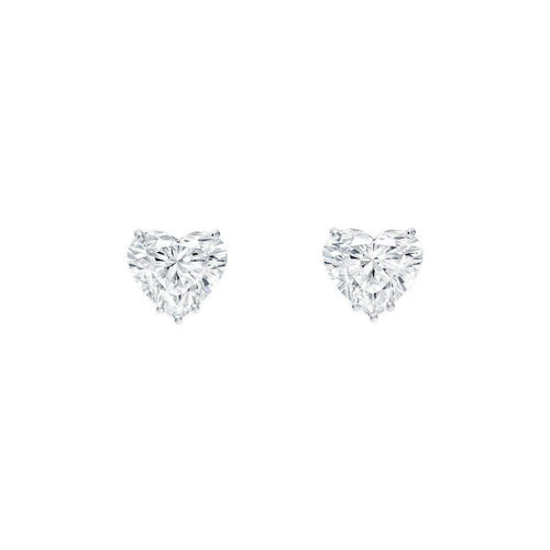 Clous d’oreilles cœur en diamant