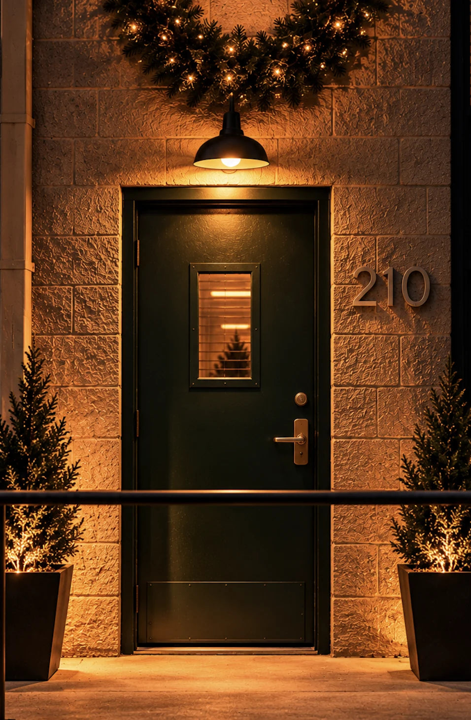 The green door at 210, entrance to the Wove workshop